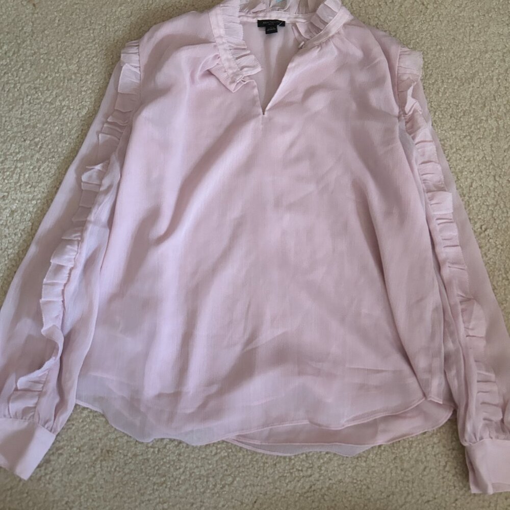 Ann Taylor Pink Ruffle Blouse - NWT Size MP
